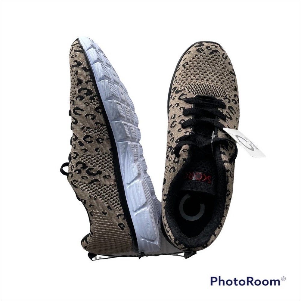 Skora Sneakers Comfort Running Shoes Natural Leopard Brown Size 9.5M athleisure - Picture 4 of 12